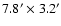 $7.8' \times 3.2'$