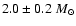 $2.0\pm0.2~M_{\odot}$