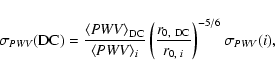 \begin{displaymath}\sigma_{\it PWV} ({\rm DC}) = \frac{\langle {\it PWV} \rangle...
...{0,~{\rm DC}}}{r_{0,~i}} \right)^{-5/6} \sigma_{\it PWV} (i) ,
\end{displaymath}