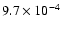 $9.7\times 10^{-4}$