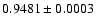 $0.9481\pm0.0003$