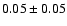 $0.05\pm 0.05$