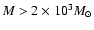$M >
2\times 10^{3}M_{\odot}$