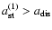 $a^{(1)}_{\rm st} > a_{\rm dis}$