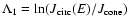 $\Lambda_{1}=\ln (J_{\rm circ}(E)/J_{\rm cone})$