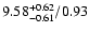 $\rm 9.58^{+0.62}_{-0.61}/0.93$