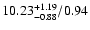 $\rm 10.23^{+1.19}_{-0.88}/0.94$