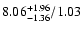 $\rm 8.06^{+1.96}_{-1.36}/1.03$