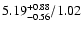 $\rm 5.19^{+0.88}_{-0.56}/1.02$
