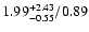 $\rm 1.99^{+2.43}_{-0.55}/0.89$