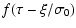 $\displaystyle f(\tau-\xi/\sigma_{0})$