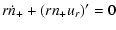 $\displaystyle r\dot{n}_{+} +(rn_{+}u_{r})'=0$