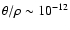 $\theta/\rho\sim10^{-12}$