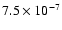 $7.5\times10^{-7}$