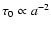 $\tau_{\rm0} \propto a^{-2}$