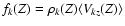 $f_k(Z) = \rho_k(Z) \langle V_{kz}(Z)\rangle$