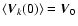 $\langle \vec{V}_{k}(0)\rangle = \vec{V}_0$