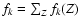 $f_k = \sum_Z f_k(Z)$
