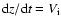 ${\rm d}z/{\rm d}t = V_{\rm i}$