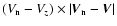 $(V_{\rm n} - V_z) \times \vert\vec{V}_{\rm n} - \vec{V}\vert$