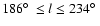 $186\hbox{$^\circ$ }\leq l \leq 234\hbox{$^\circ$ }$