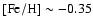 $\rm [Fe/H] \sim -0.35$