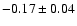 $-0.17\pm0.04$