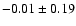 $-0.01\pm0.19$