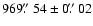 $969\hbox{$.\!\!^{\prime\prime}$ }54 \pm 0\hbox{$.\!\!^{\prime\prime}$ }02$