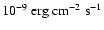 $10^{-9}~{\rm erg~cm}^{-2}~{\rm s}^{-1}$