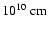 $10^{10}~{\rm cm}$
