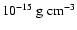 $10^{-15}~{\rm g~cm}^{-3}$