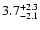 $\rm 3.7_{-2.1}^{+2.3}$