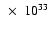 $~\times~ 10^{33}$