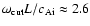 $\omega_{\rm cut} L/c_{\rm Ai} \approx 2.6$