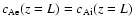 $c_{\rm Ae}(z=L)=c_{\rm Ai}(z=L)$