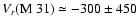 $V_r({\rm M}~31)\simeq -300 \pm 450$