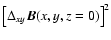 $\left[\Delta_{xy} \vec B(x,y,z=0)\right]^2$