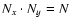 $N_x\cdot N_y=N$