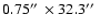 $0.75\hbox{$^{\prime\prime}$ }\times32.3\hbox{$^{\prime\prime}$ }$