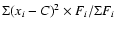 $\Sigma (x_i - C)^2 \times F_i/\Sigma F_i$