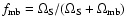 $f_{\rm mb}=\Omega_{\rm S}/(\Omega_{\rm S}+\Omega_{\rm mb})$