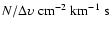 $N/\Delta\upsilon~\rm {cm^{-2}~km^{-1}~s}$
