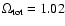 $\Omega_{\rm tot}=1.02$