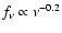 $f_{\nu} \propto \nu^{-0.2}$