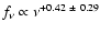 $f_{\nu} \propto \nu^{+0.42~\pm~0.29}$