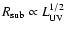 $R_{\rm sub}\propto L_{\rm UV}^{1/2}$