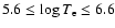 $5.6\leq \log T_{\rm e} \leq 6.6$