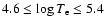 $4.6\leq \log T_{\rm e} \leq 5.4$