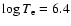 $\log T_{\rm e}=6.4$